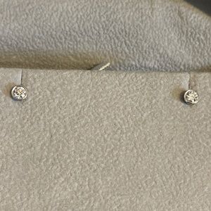 Diamond Bezel Set Earrings White Gold